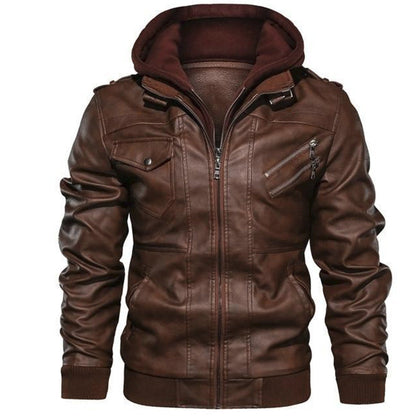 Men's PU Jacket with Detachable Hood – product image 1