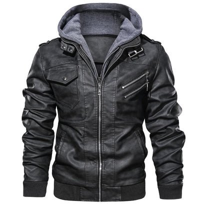 Men's PU Jacket with Detachable Hood – product image 8