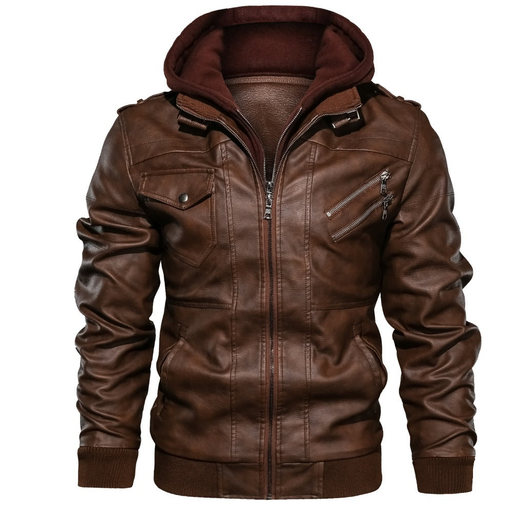 Men's PU Jacket with Detachable Hood – product image 5