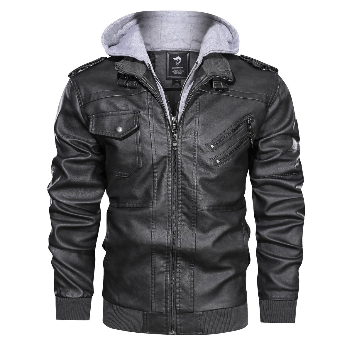 Men's PU Jacket with Detachable Hood – product image 3