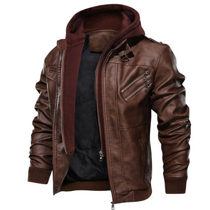 Men's PU Jacket with Detachable Hood – product image 6