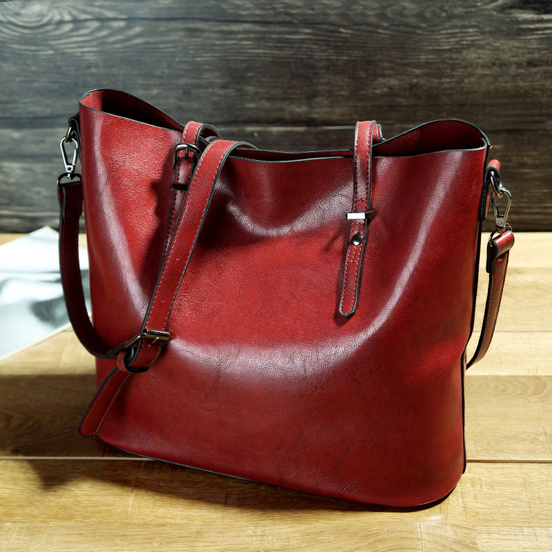 Women's Waxed Leather Shoulder Tote – product image 8