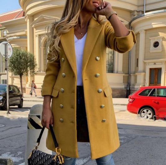 Women's Double-Breasted Woolen Trench Coat - Mid-Length Winter Jacket - product image 1 of 5