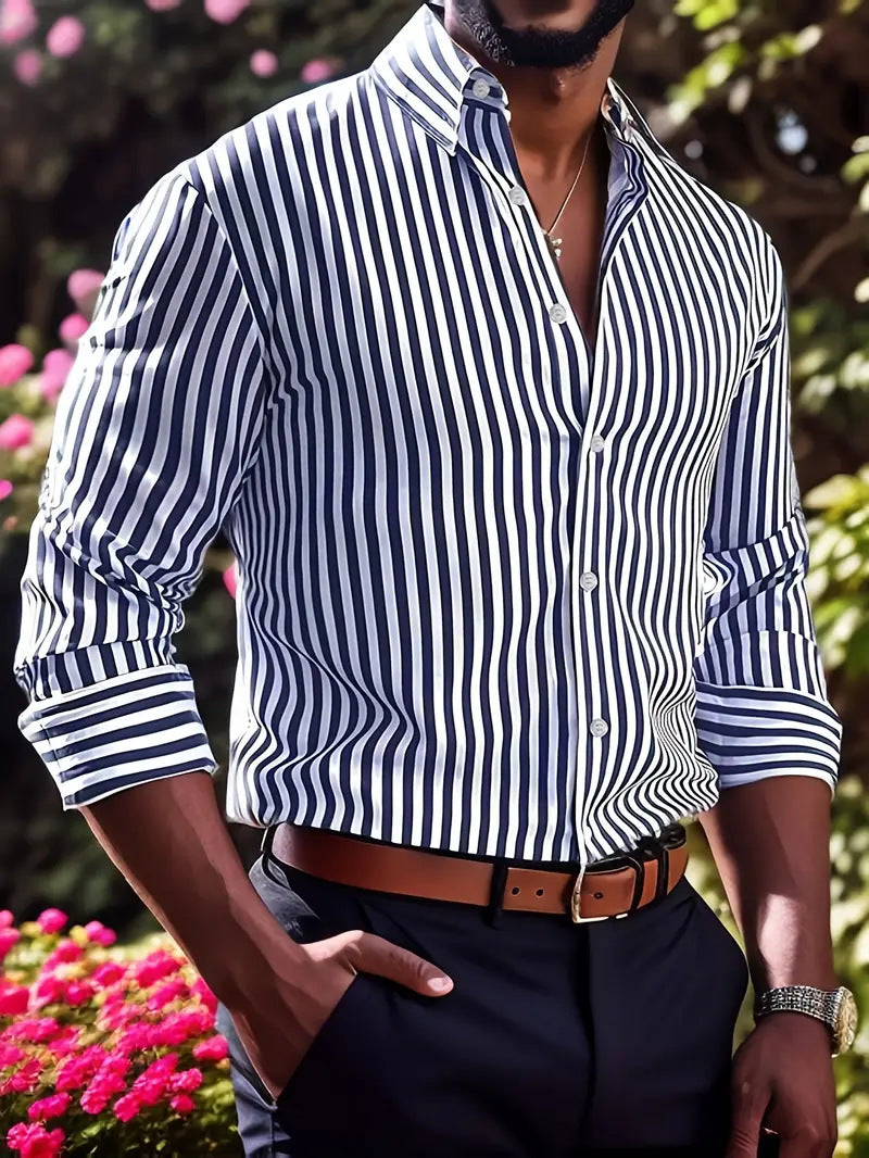 Men's Striped Long-Sleeve Casual Shirt – product image 9