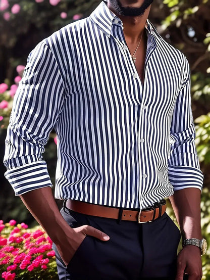 Men's Striped Long-Sleeve Casual Shirt – product image 9