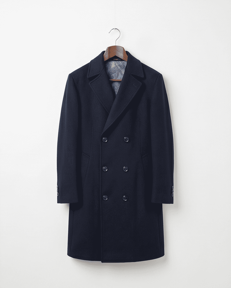Classic Double-Breasted Wool Blend Overcoat – product image 2 of 4