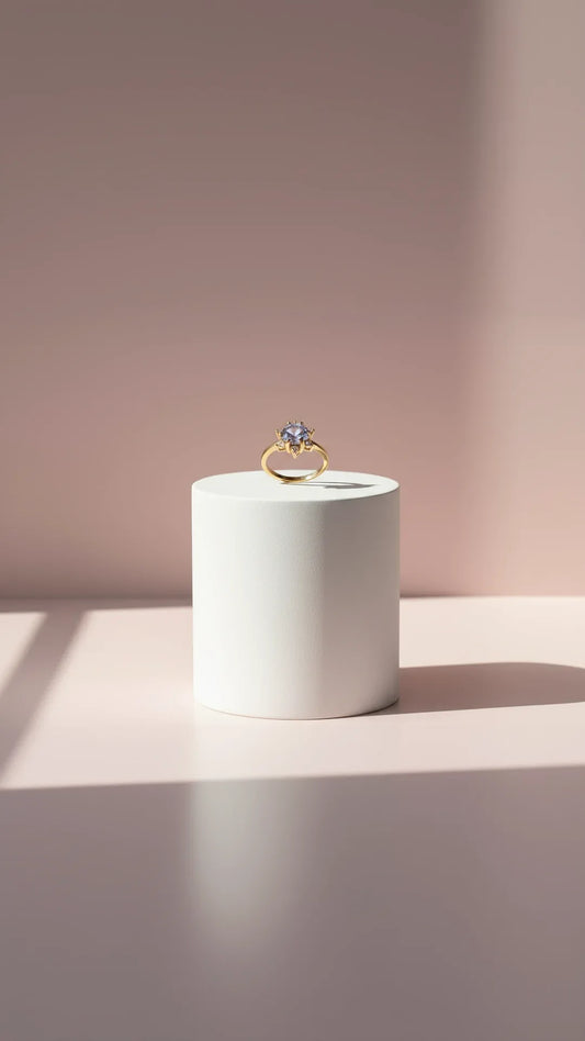 Round Cut Solitaire Crystal Ring Gold Box set of 12 – product image 1 of 2