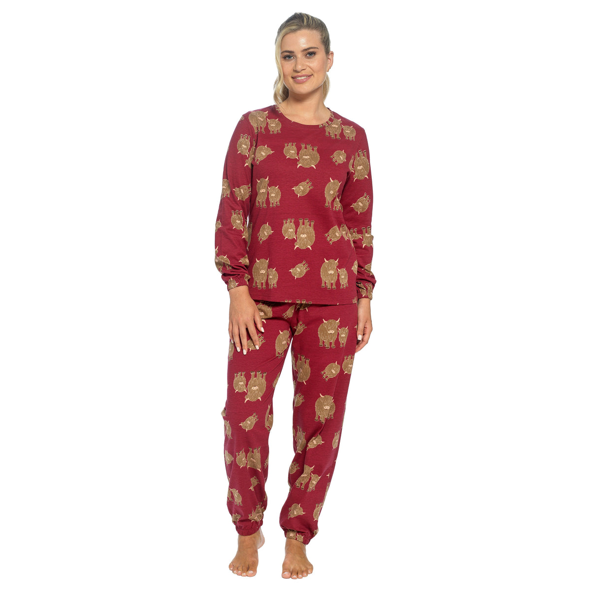 Daisy Dreamer Women's Cotton Pyjama Set With Elasticated Patterned Bottoms Super Soft Cosy Sleepwear - product image 11 of 14