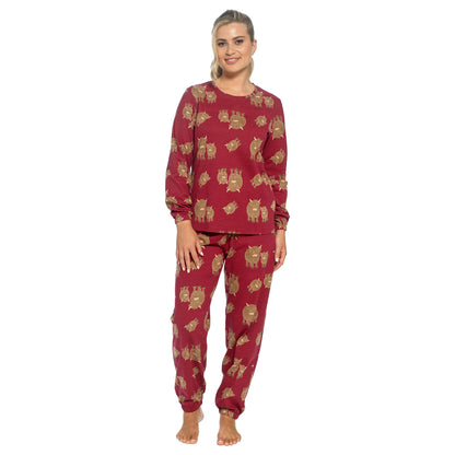Daisy Dreamer Women's Cotton Pyjama Set With Elasticated Patterned Bottoms Super Soft Cosy Sleepwear - product image 11 of 14