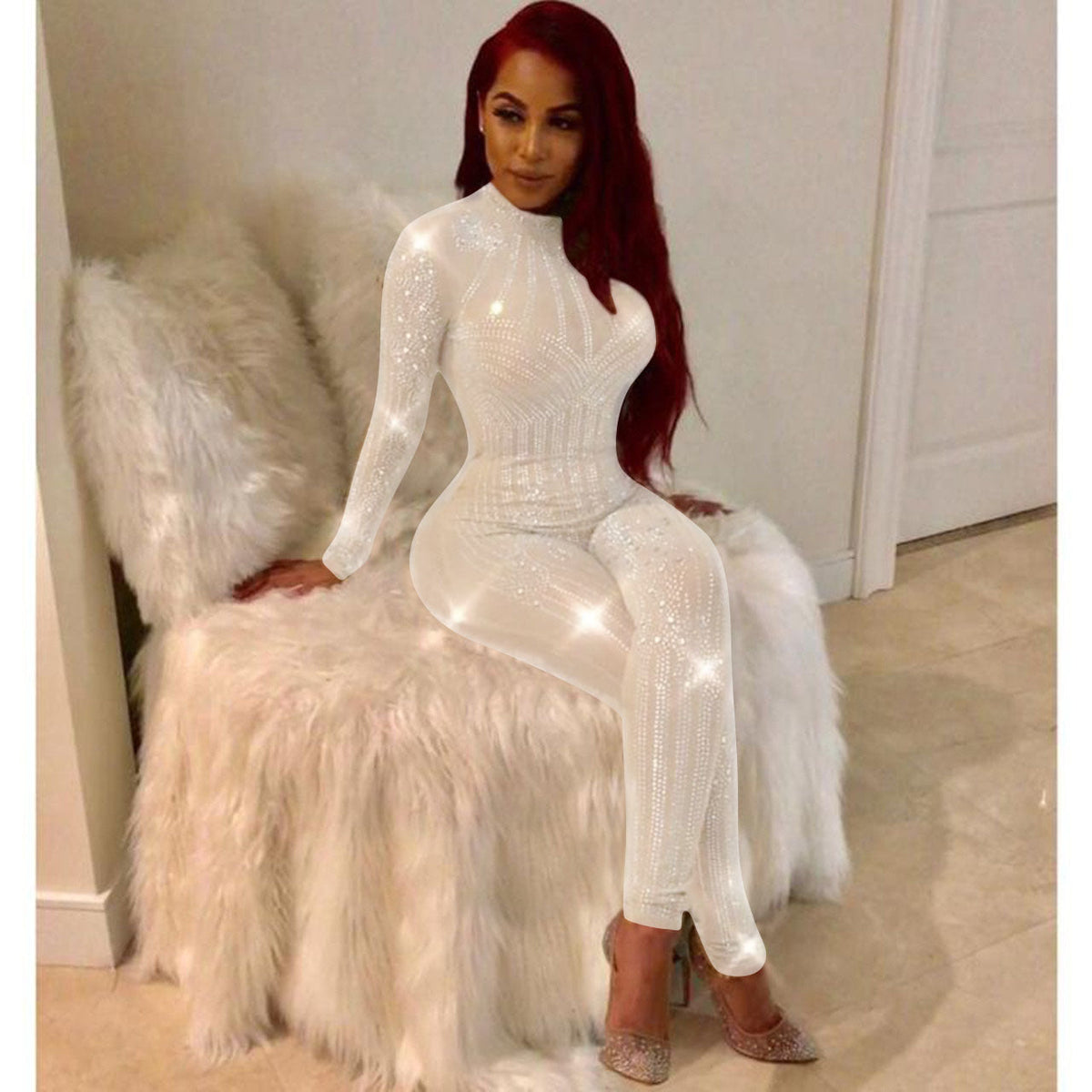 Women's Embellished Mesh Jumpsuit – product image 6