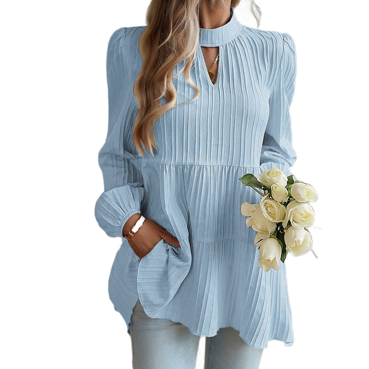 Women's Puff-Sleeve A-Line Shirt – product image 5
