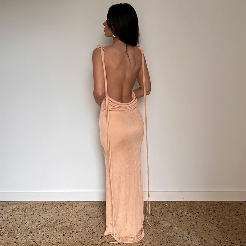 Women's Backless Lace-Up Bodycon Dress – product image 4