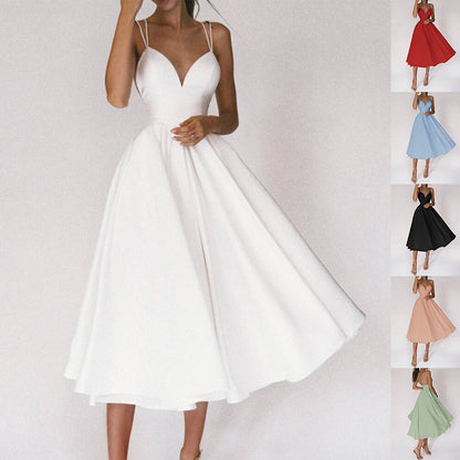 Women's V-Neck A-Line Maxi Dress – product image 1