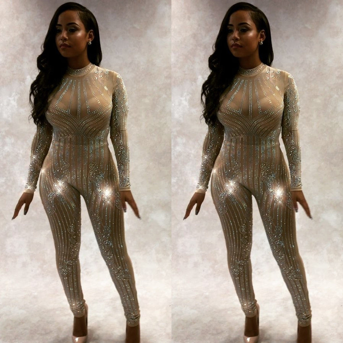 Women's Embellished Mesh Jumpsuit – product image 1