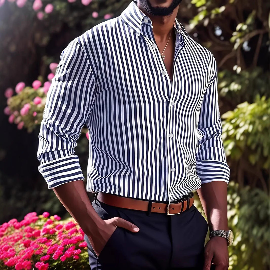 Men's Striped Long-Sleeve Casual Shirt – product image 4