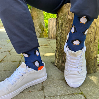 Navy Penguin Bamboo Socks – product image 4