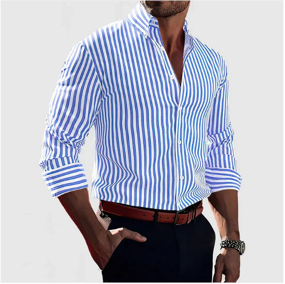 Men's Striped Long-Sleeve Casual Shirt – product image 16