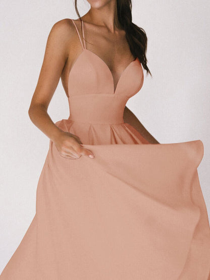 Women's V-Neck A-Line Maxi Dress – product image 4