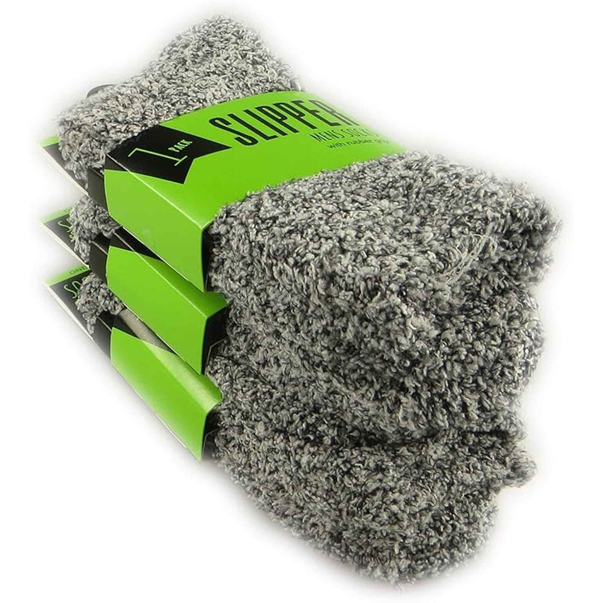 Sock Stack Mens Slipper Socks 3 Pairs Non-Skid Winter Fleece-Lined Gripper Socks Size – product image 2 of 2