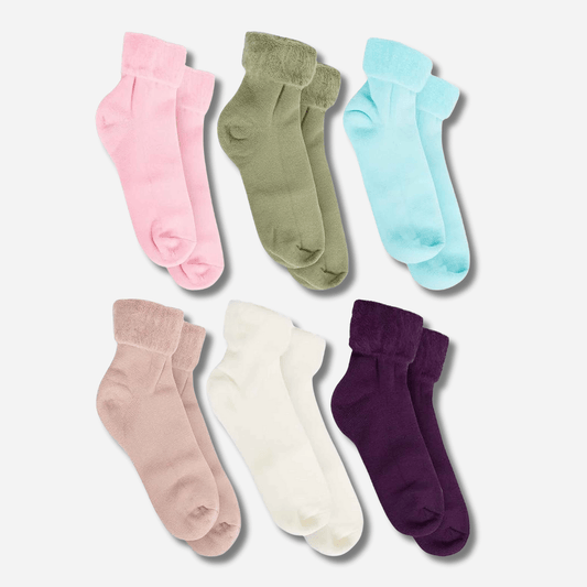 Sock Stack Womens Thermal Bed Socks 6 Pairs UK Size 4-7 Anti Slip Slipper Socks Warm Brushed Winter Base Layer – product image 1 of 10