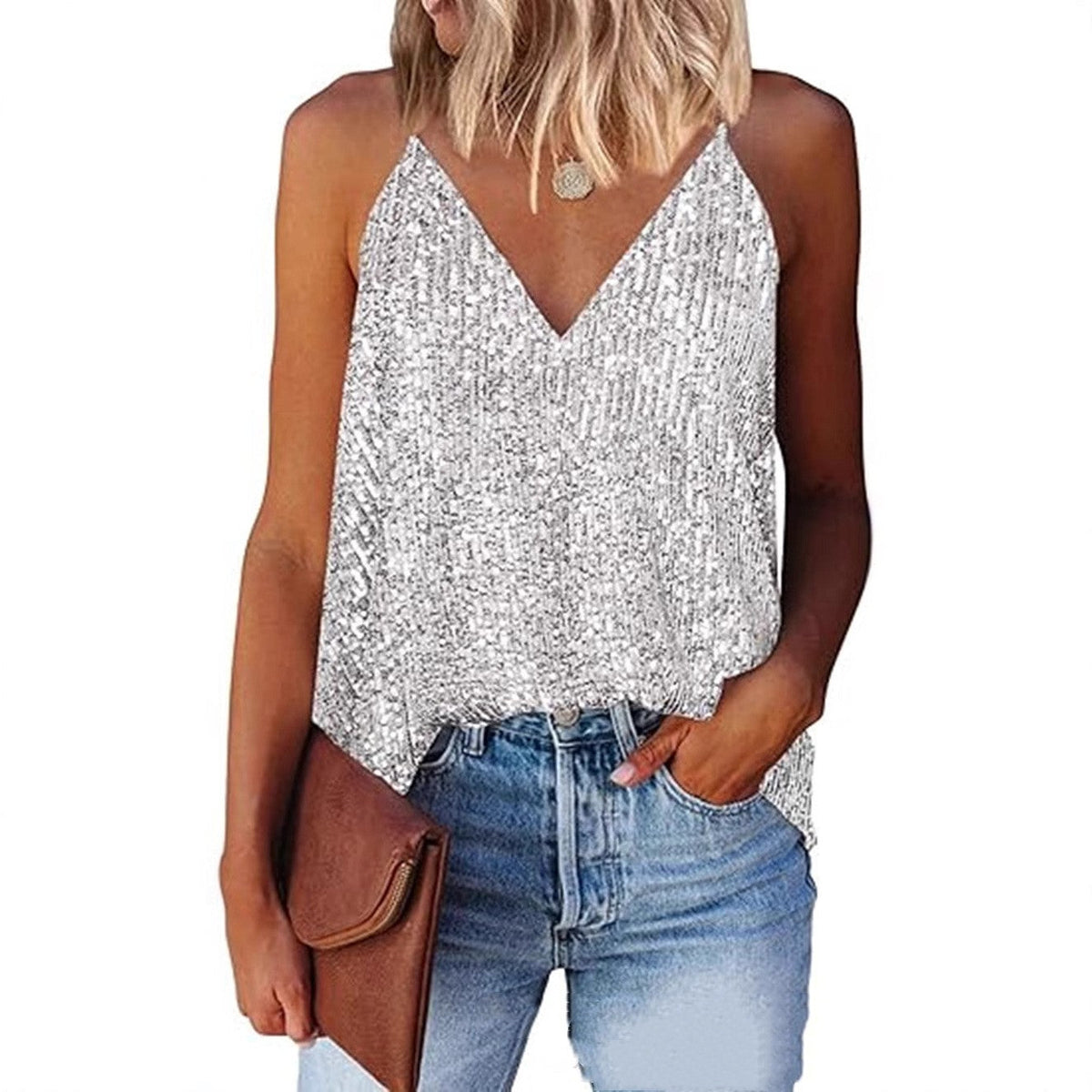 Women's Sequin V-Neck Camisole Top – product image 4