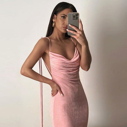 Women's Backless Lace-Up Bodycon Dress – product image 5