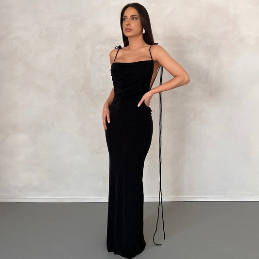 Women's Backless Lace-Up Bodycon Dress – product image 1