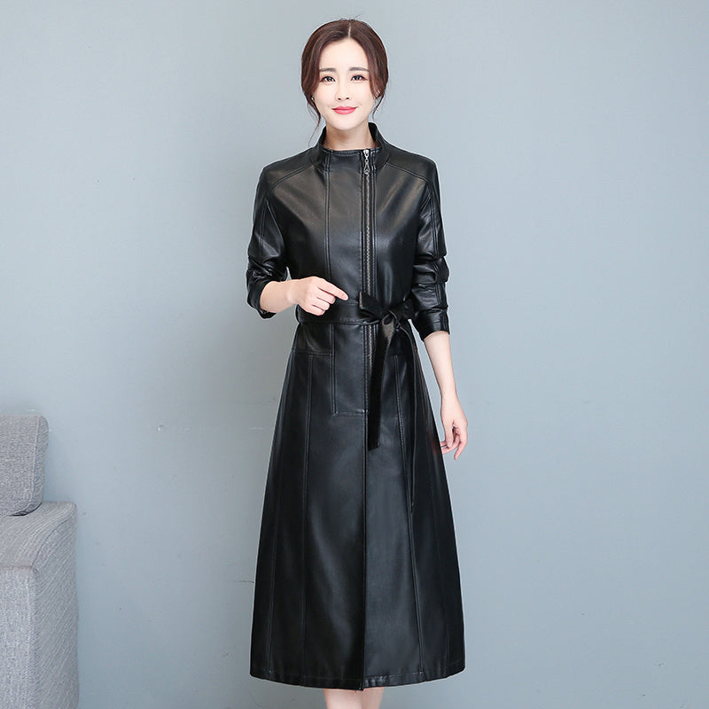 Women's Mid-length Slim-fit Over-the-knee Sheepskin Trench Coat – product image 2