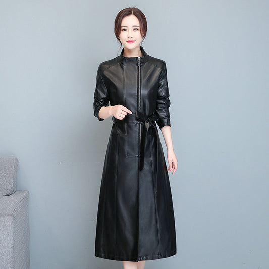 Women's Mid-length Slim-fit Over-the-knee Sheepskin Trench Coat – product image 2