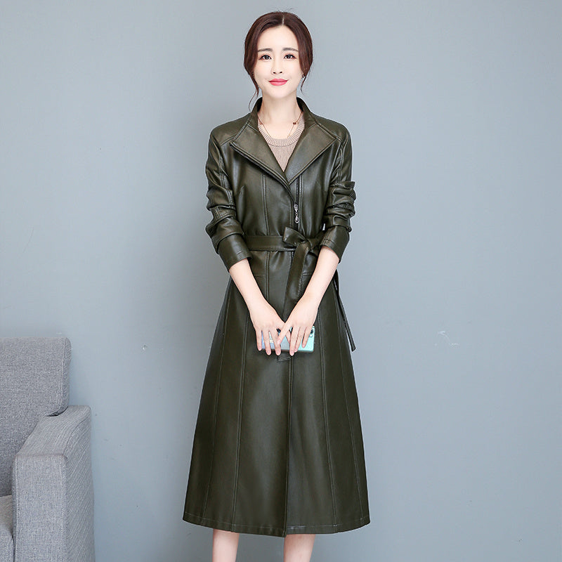 Women's Mid-length Slim-fit Over-the-knee Sheepskin Trench Coat – product image 4