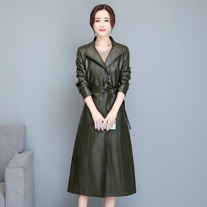 Women's Mid-length Slim-fit Over-the-knee Sheepskin Trench Coat – product image 4