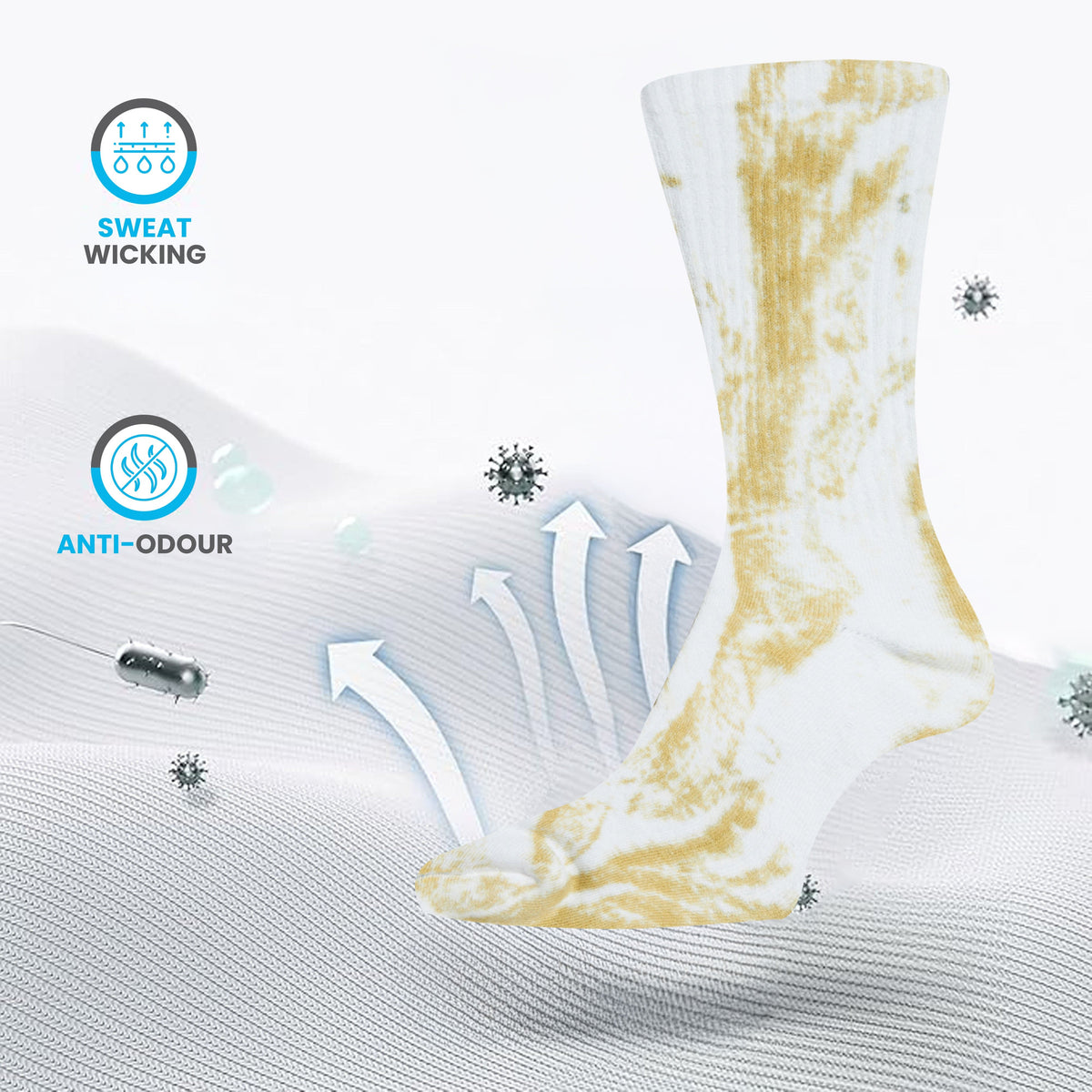 Sock Stack Sport Socks 5 Pack Tie Dye Cotton Durable Blend Unisex Casual Everyday Wear – product image 4 of 6