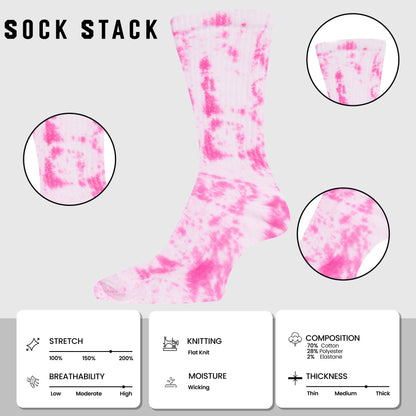 Sock Stack Sport Socks 5 Pack Tie Dye Cotton Durable Blend Unisex Casual Everyday Wear – product image 2 of 6