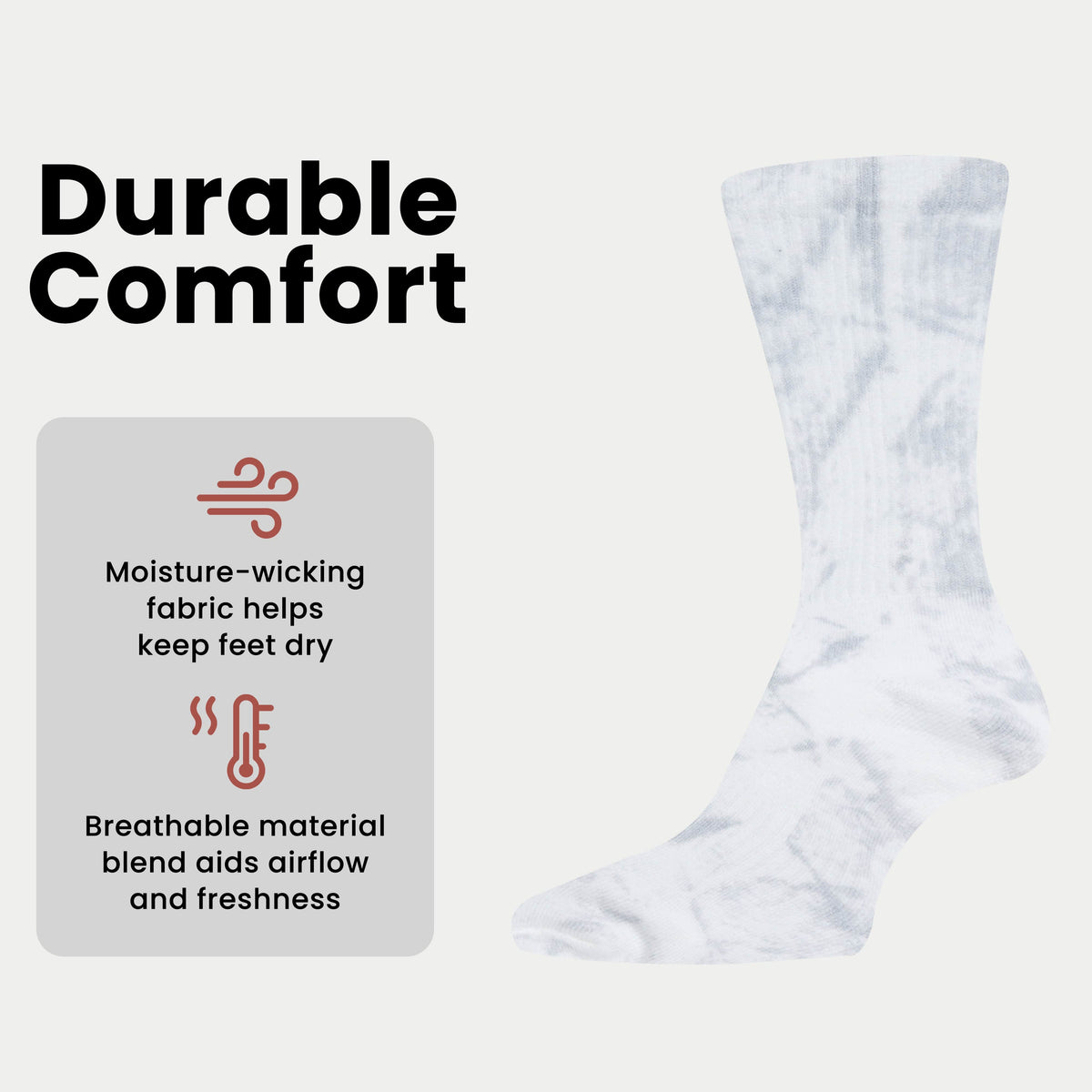 Sock Stack Sport Socks 5 Pack Tie Dye Cotton Durable Blend Unisex Casual Everyday Wear – product image 5 of 6