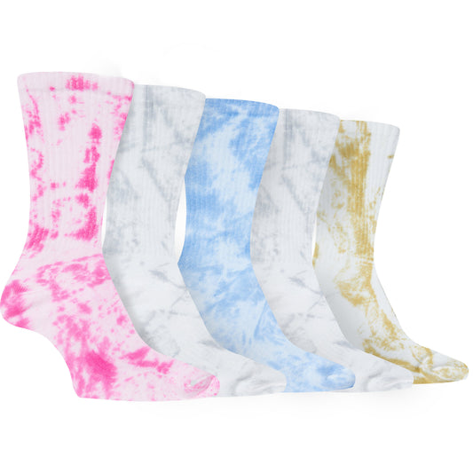 Sock Stack Sport Socks 5 Pack Tie Dye Cotton Durable Blend Unisex Casual Everyday Wear – product image 1 of 6