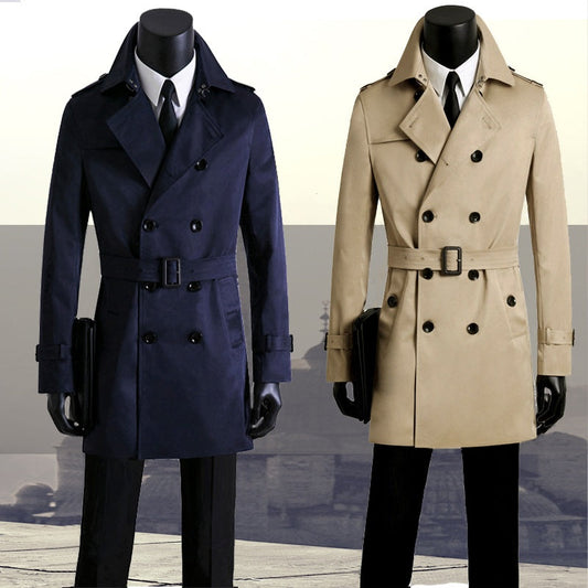Men's Slim-Fit Long Trench Coat – product image 1
