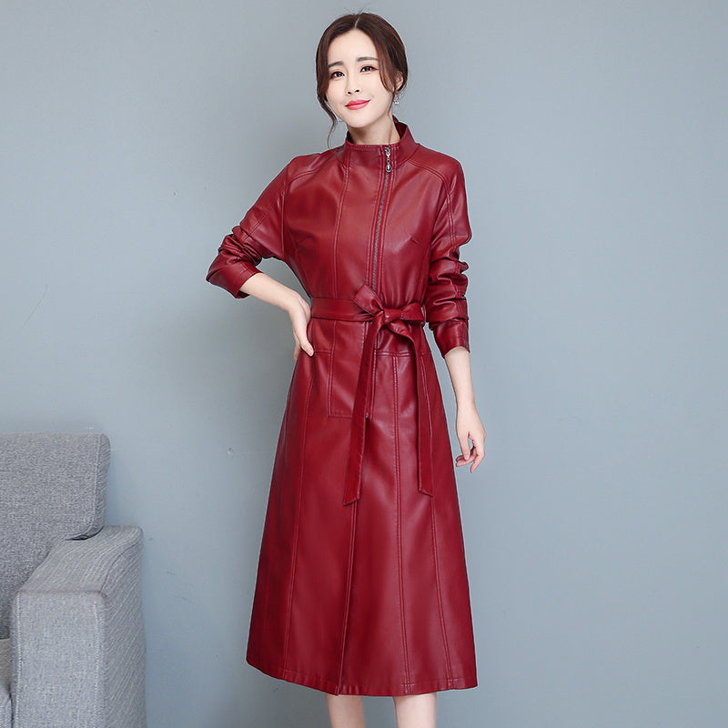 Women's Mid-length Slim-fit Over-the-knee Sheepskin Trench Coat – product image 3
