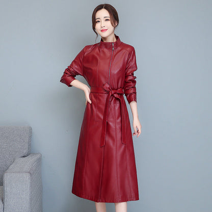 Women's Mid-length Slim-fit Over-the-knee Sheepskin Trench Coat – product image 3