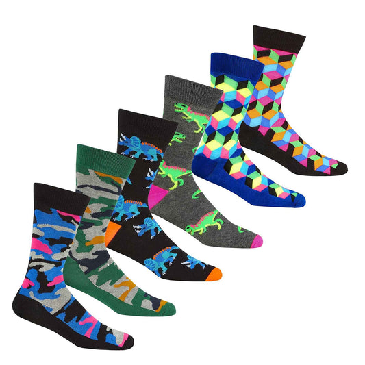 Men's Novelty Cotton-Rich Socks – 6 Pack – product image 1