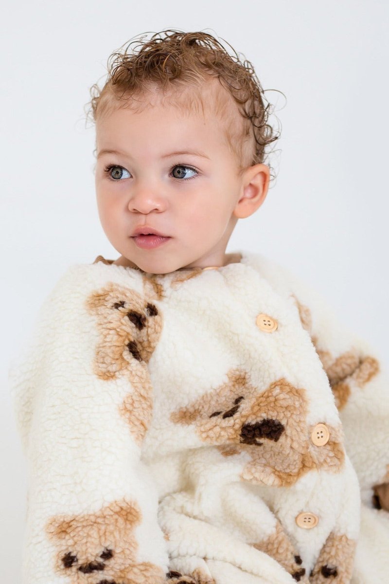 Bear Fleece Romper Cream or Brown – product image 9 of 9
