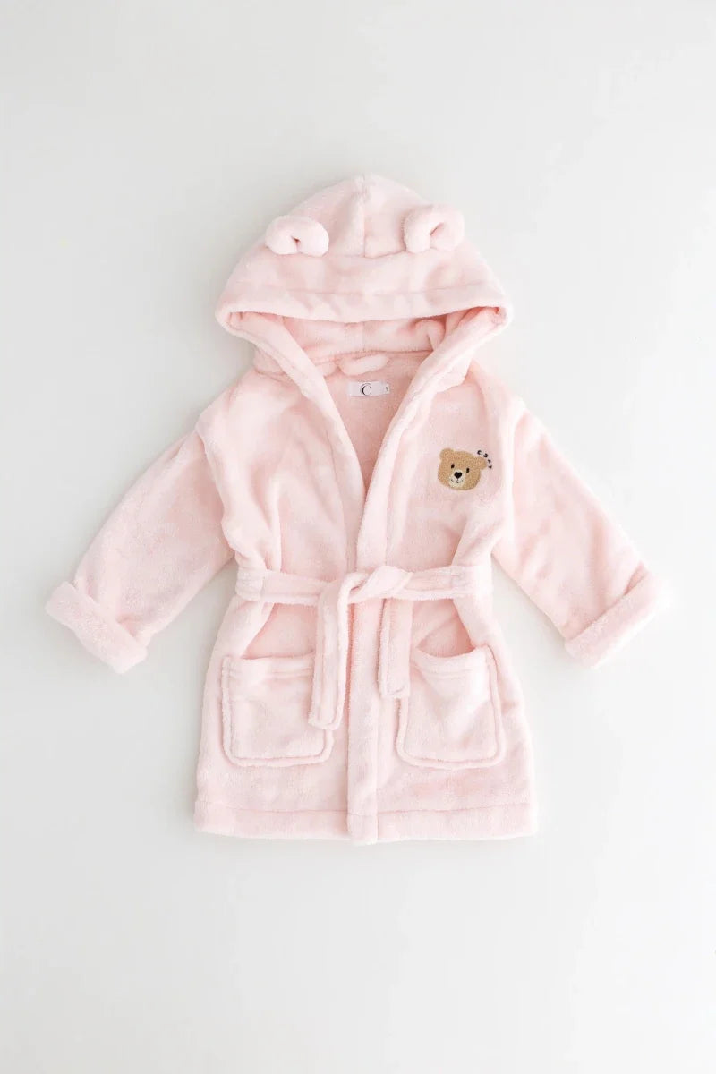 COZY Bear Hooded Dressing Gown Bear Ears - Pink – product image 4 of 10