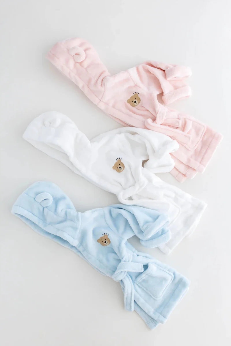 COZY Bear Hooded Dressing Gown Bear Ears - White – product image 1 of 2