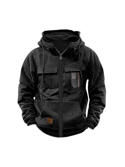 Printed Loose Zip Casual Hooded Sweatshirt – product image 8