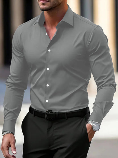 Men's Solid Long-Sleeve Casual Shirt – product image 10