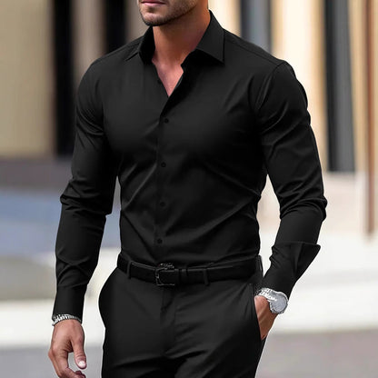 Men's Solid Long-Sleeve Casual Shirt – product image 3