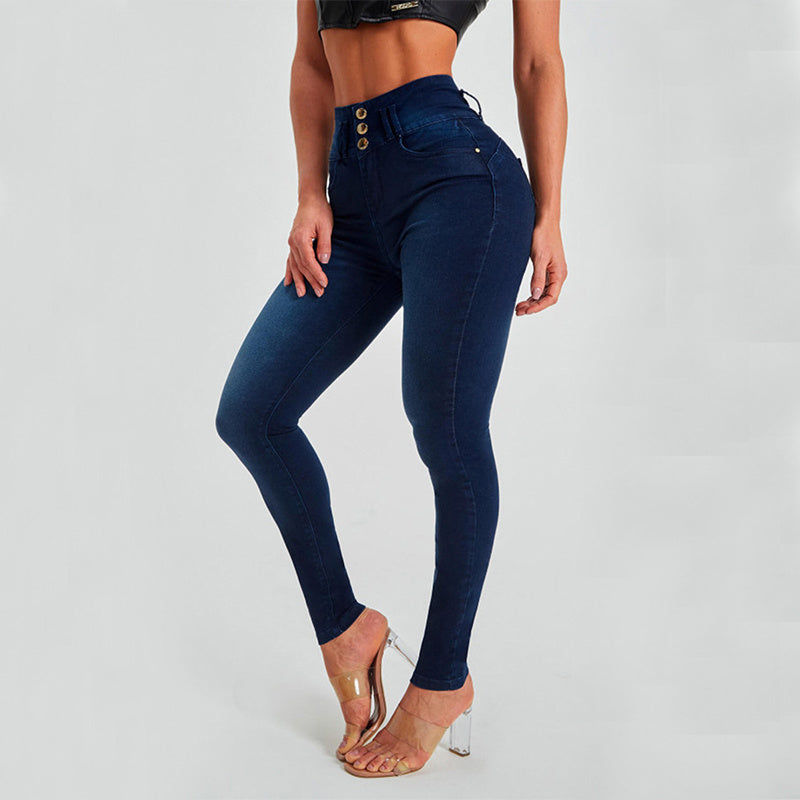 High Waist Jeans Women's Skinny Trousers Tight Stretch Shaping And Hip Lifting Pants - product image 4 of 5