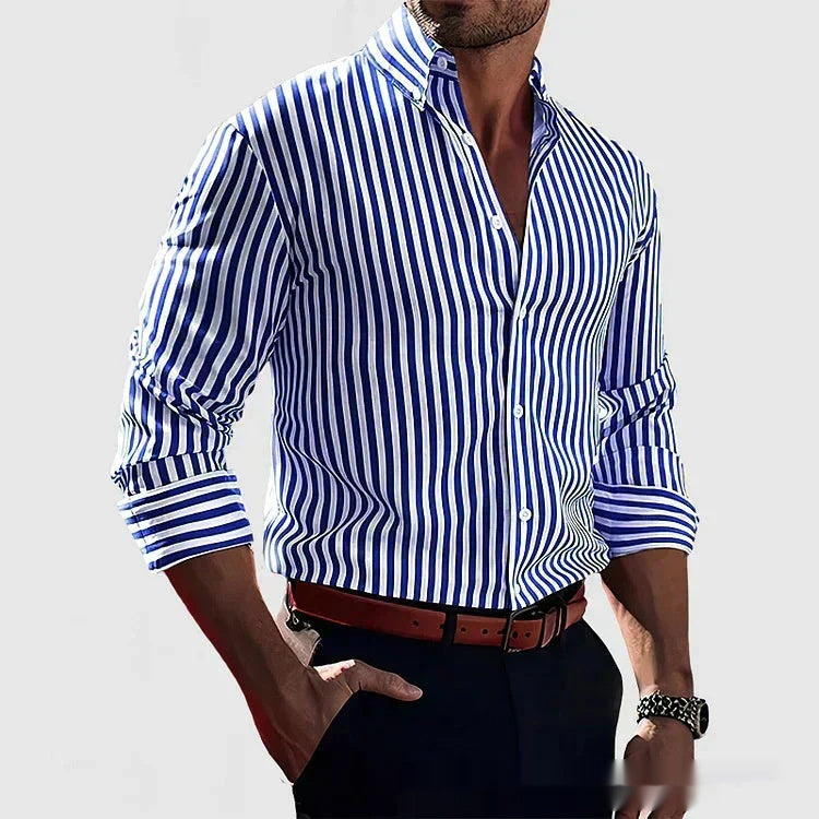 Men's Striped Long-Sleeve Casual Shirt – product image 14
