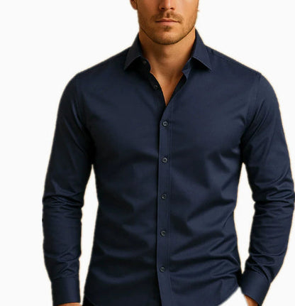 Men's Solid Long-Sleeve Casual Shirt – product image 17