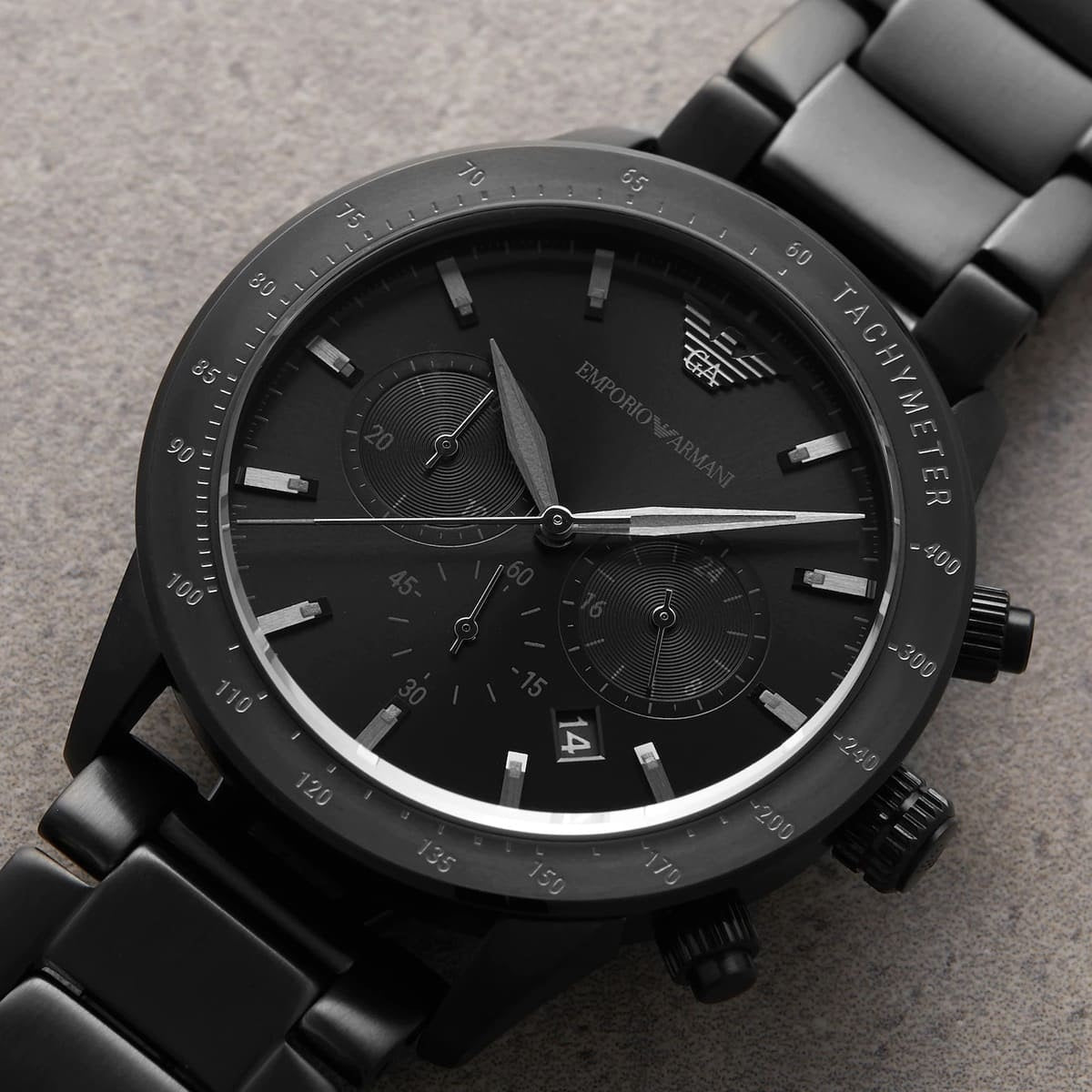 Emporio Armani AR11242 Mario Men's All Black Watch – product image 7 of 9