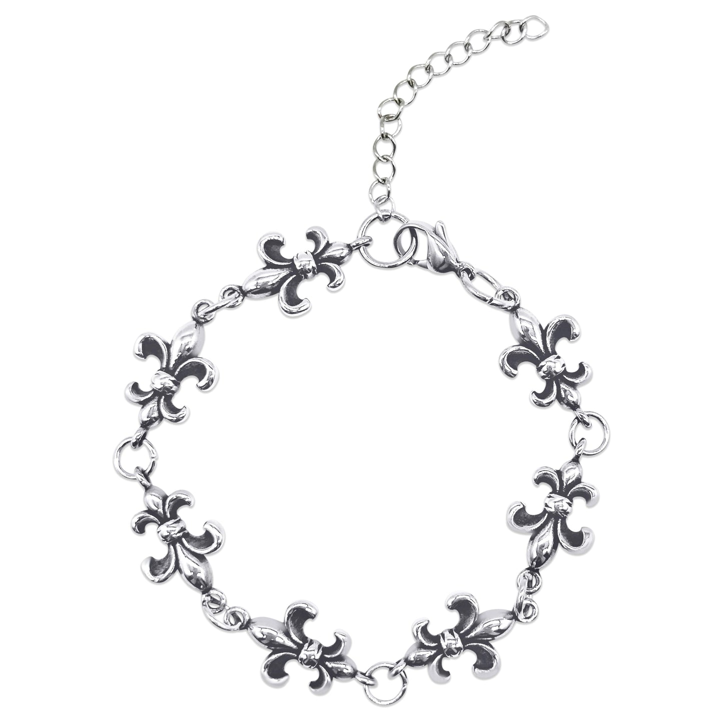 Fleur-de-Lis Stainless Steel Bracelet – product image 1